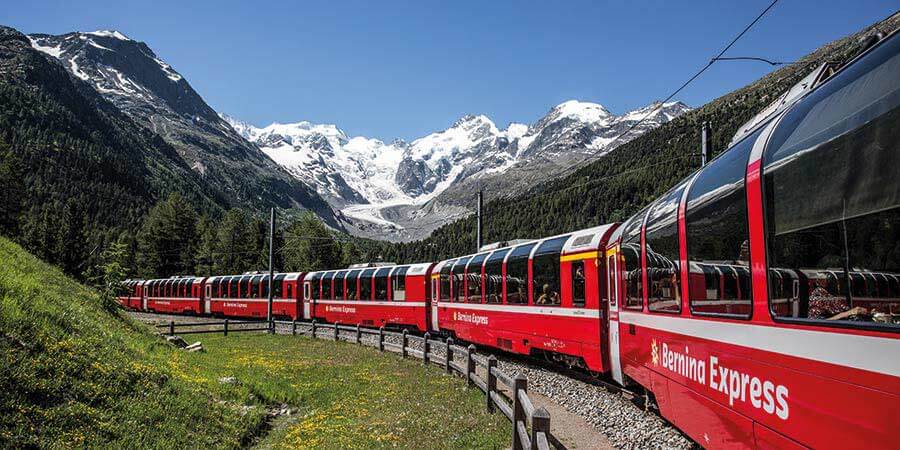 Riding the Bernina Express from Chur to Poschiavo