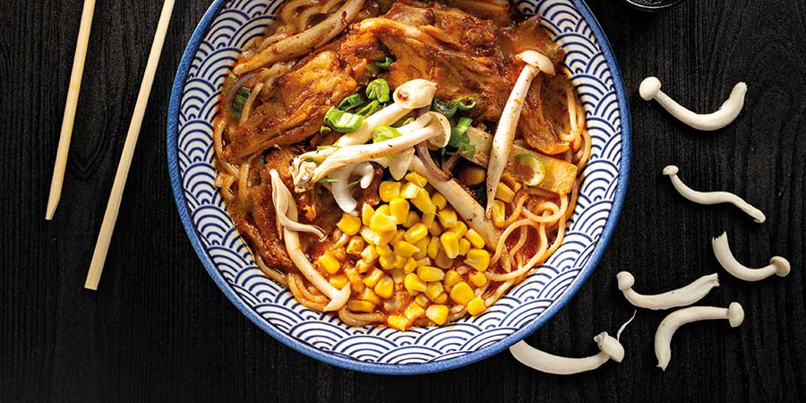A warm bowl of miso ramen.  