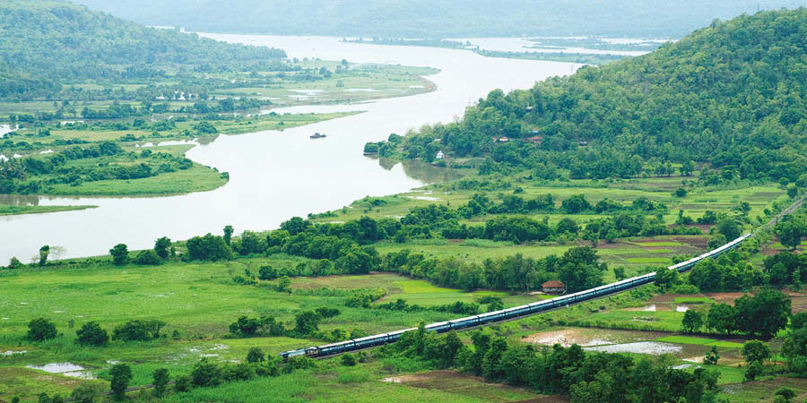 Journeying on the scenic coastal Konkan Railway