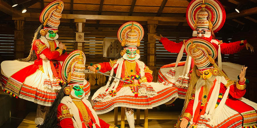 Watching a Kathakali performance in Kochi